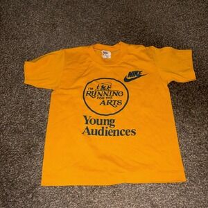 Vintage Nike Shirt Youth Small 6-8 Yellow Running Arts Young USA 80s 70s